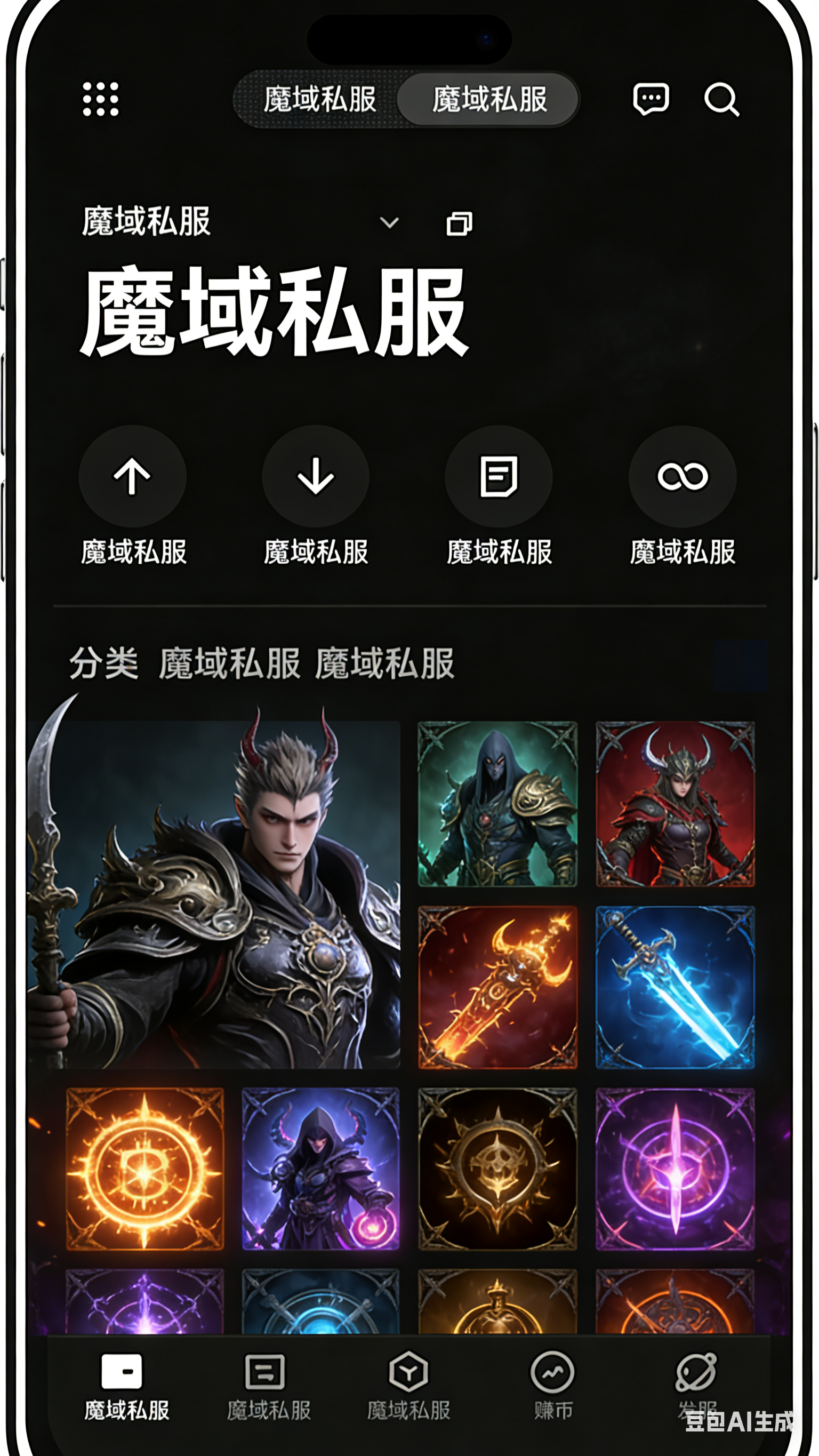 魔域私服翅膀进阶面板